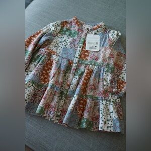 Petit Sézane Louise Dress in Floral Patchwork Print